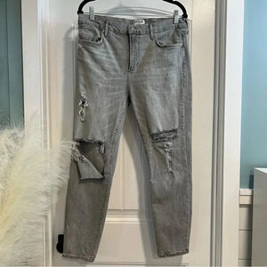 AGOLDE Gray Sophie‎ High Rise Portland Destruct Jeans. Size 32.